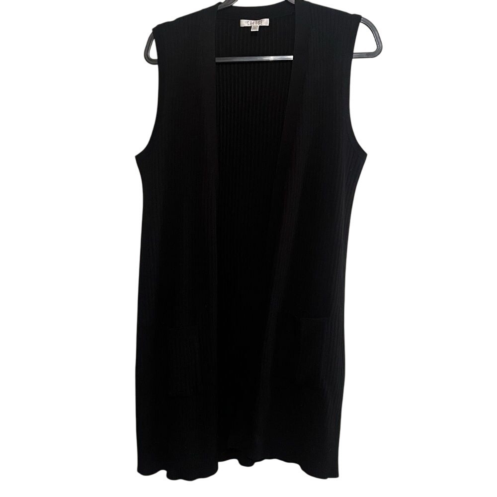 Spence Women's XL Knee Length Ribbed Sleeveless Vest Pockets